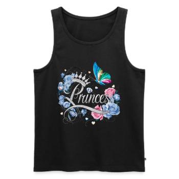 Des fleurs et des papillons pour les princesses – - Débardeur bio Premium Homme - noir - Devant - AI Model Male 178 light (178cm)