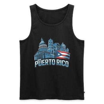 Puerto Rico Buildings Caribbean Architecture San Juan - Men's Premium Organic Tank Top - black - Front - Michal (187cm)