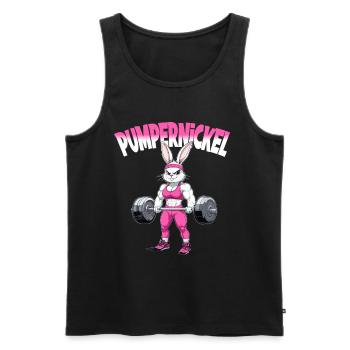 Lapin mignon dans la salle de sport avec puissance pumpernickel - Débardeur bio Premium Homme - noir - Devant - Michal (187cm)