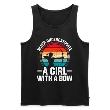 Never Underestimate A Girl With A Bow - Men's Premium Organic Tank Top - black - Front - AI Model Male 178 light (178cm)