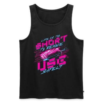 Theoretical Computer Scientist - Men's Premium Organic Tank Top - black - Front - AI Model Male 178 light (178cm)