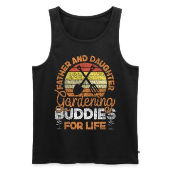 Plant Lover Gardening Dad Daughter - Men's Premium Organic Tank Top - black - Front - Michal (187cm)