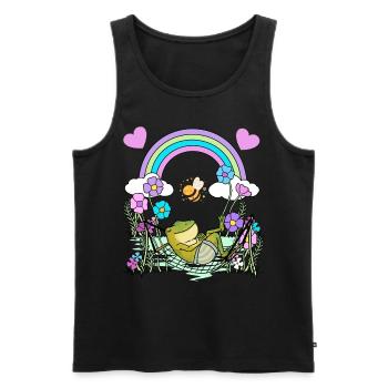 Frosch Frösche Kinder Kind - Männer Premium Bio Tank Top - Schwarz - Vorne - AI Model Male 178 light (178cm)