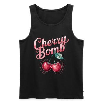 Cherry bomb for fruit lovers and art fans - Men's Premium Organic Tank Top - black - Front - Michal (187cm)