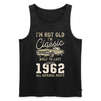 Geboren 1962 Geburtstag Oldtimer - Männer Premium Bio Tank Top - Schwarz - Vorne - Michal (187cm)