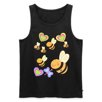 Biene Bienen Hummel Kinder Kind - Männer Premium Bio Tank Top - Schwarz - Vorne - AI Model Male 178 light (178cm)