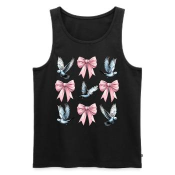 Coquette Bogen Taubenjagd Jäger rosa Schleife Mom - Männer Premium Bio Tank Top - Schwarz - Vorne - AI Model Male 178 light (178cm)