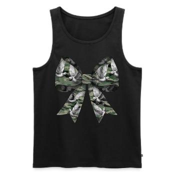 Coquette Bow Pigeon Hunting Hunter Camouflage Ribbon - Men's Premium Organic Tank Top - black - Front - Michal (187cm)