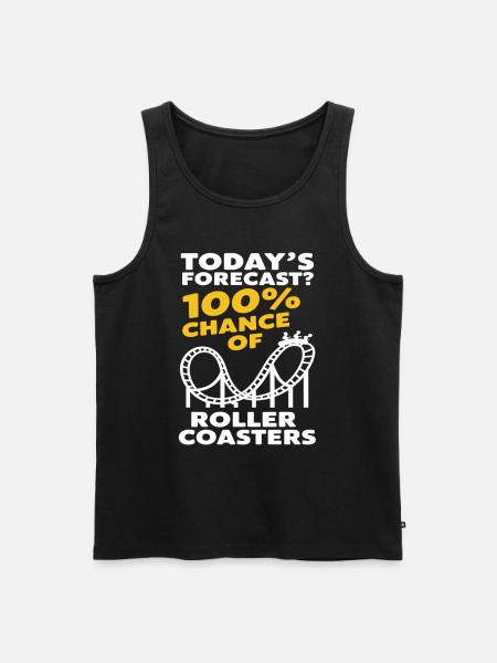 Heutige Prognose? 100% Chance Auf Achterbahnen - Männer Premium Bio Tank Top - Schwarz
