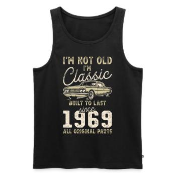 Born 1969 Birthday Classic Car - Men's Premium Organic Tank Top - black - Front - Michal (187cm)