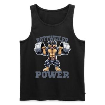 Rottweiler Power Gym Powerlifting Strength - Men's Premium Organic Tank Top - black - Front - AI Model Male 178 light (178cm)