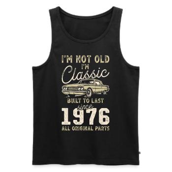 Born 1976 Birthday Classic Car - Men's Premium Organic Tank Top - black - Front - Michal (187cm)
