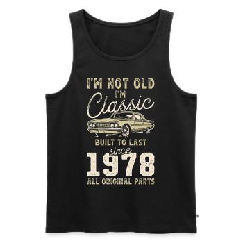 Born 1978 Birthday Classic Car - Men's Premium Organic Tank Top - black - Front - Michal (187cm)