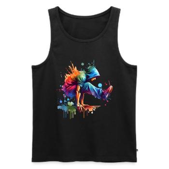 Parkour - Männer Premium Bio Tank Top - Schwarz - Vorne - AI Model Male 178 light (178cm)