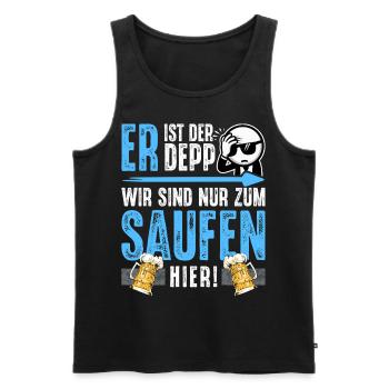 Junggesellenabschied Männer T-Shirt JGA Poltern - Männer Premium Bio Tank Top - Schwarz - Vorne - Michal (187cm)