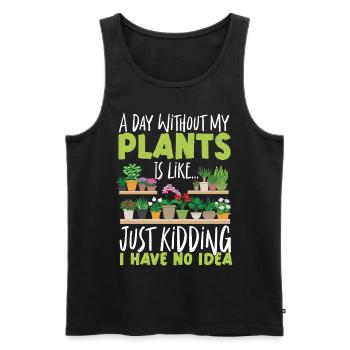 Plant Lover Gardening A Day - Men's Premium Organic Tank Top - black - Front - Michal (187cm)