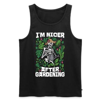 Plant Lover Gardening Skeleton I'm - Männer Premium Bio Tank Top - Schwarz - Vorne - Michal (187cm)