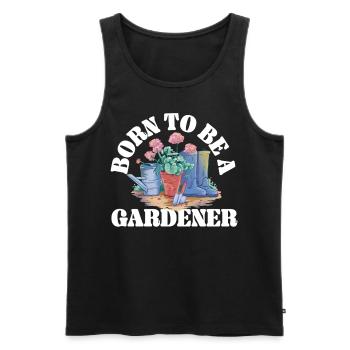Plant Lover Gardening Born To Be A - Men's Premium Organic Tank Top - black - Front - AI Model Male 178 light (178cm)