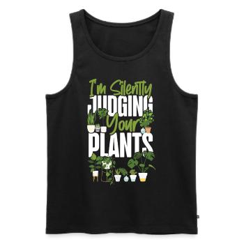 Plant Lover Gardening I'm Silently - Männer Premium Bio Tank Top - Schwarz - Vorne - Michal (187cm)