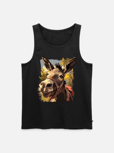 Donkey Esel - Männer Premium Bio Tank Top - Schwarz