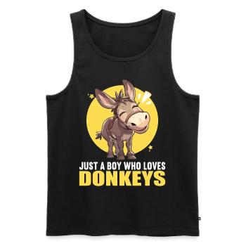 Donkey Esel - Männer Premium Bio Tank Top - Schwarz - Vorne - Michal (187cm)