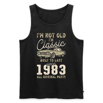 Born 1983 Birthday Classic Car - Men's Premium Organic Tank Top - black - Front - AI Model Male 178 light (178cm)