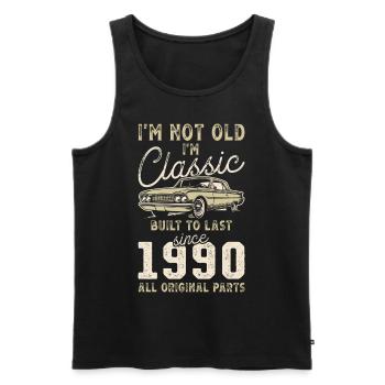 Born 1990 Birthday Classic Car - Men's Premium Organic Tank Top - black - Front - Michal (187cm)