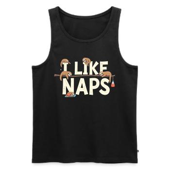 Sloth Sleep Funny Relax Outfit Nap - Men's Premium Organic Tank Top - black - Front - AI Model Male 178 light (178cm)