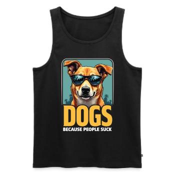 Lustiges Hunde Hundehalter Hundeliebhaber Hund - Männer Premium Bio Tank Top - Schwarz - Vorne - Michal (187cm)