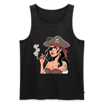Pirate costumes for women in Buccaneer style with - Men's Premium Organic Tank Top - black - Front - AI Model Male 178 light (178cm)