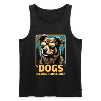 Lustiges Hunde Hundehalter Hundeliebhaber Hund - Männer Premium Bio Tank Top - Schwarz - Vorne - Michal (187cm)