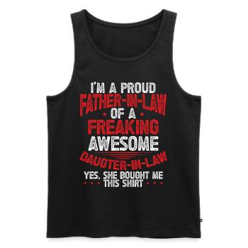 Papasaurus Rex T Rex Dinosaur Father's Day Gift - Men's Premium Organic Tank Top - black - Front - AI Model Male 178 light (178cm)