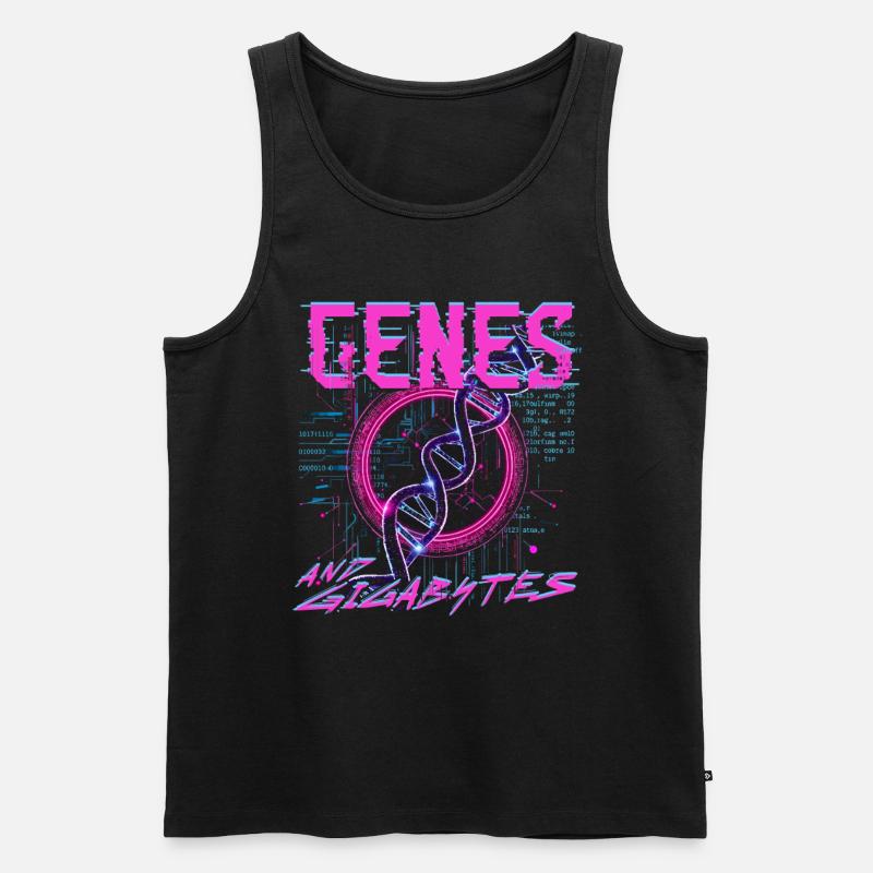 Bioinformatiker Genes & Gigabytes - Männer Premium Bio Tank Top - Schwarz