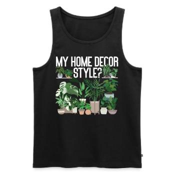 Amoureux des plantes Jardinage Ma maison - Débardeur bio Premium Homme - noir - Devant - Michal (187cm)