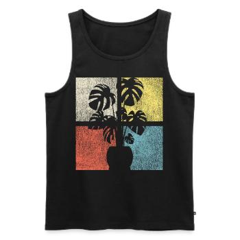 Plant Lover Gardening Monstera - Männer Premium Bio Tank Top - Schwarz - Vorne - Michal (187cm)