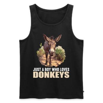 Donkey Esel - Männer Premium Bio Tank Top - Schwarz - Vorne - Michal (187cm)