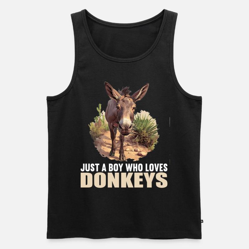 Donkey Esel - Männer Premium Bio Tank Top - Schwarz