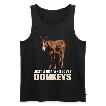 Donkey Esel - Männer Premium Bio Tank Top - Schwarz - Vorne - Michal (187cm)