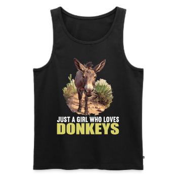 Donkey Esel - Männer Premium Bio Tank Top - Schwarz - Vorne - Michal (187cm)