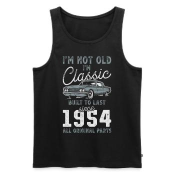 Geboren 1954 Geburtstag Oldtimer - Männer Premium Bio Tank Top - Schwarz - Vorne - Michal (187cm)