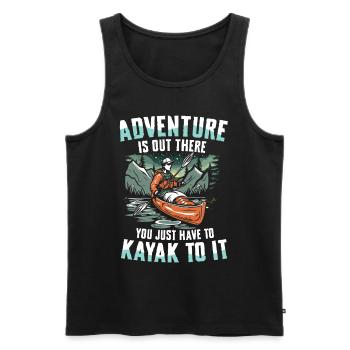 L’aventure vous attend : expérience de kayak dans le - Débardeur bio Premium Homme - noir - Devant - Michal (187cm)