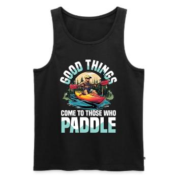 Gute Dinge Kommen Zu Denen Die Paddeln - Männer Premium Bio Tank Top - Schwarz - Vorne - Michal (187cm)