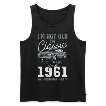 Geboren 1961 Geburtstag Oldtimer - Männer Premium Bio Tank Top - Schwarz - Vorne - Michal (187cm)