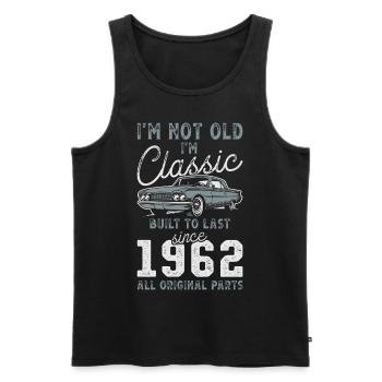 Geboren 1962 Geburtstag Oldtimer - Männer Premium Bio Tank Top - Schwarz - Vorne - Michal (187cm)