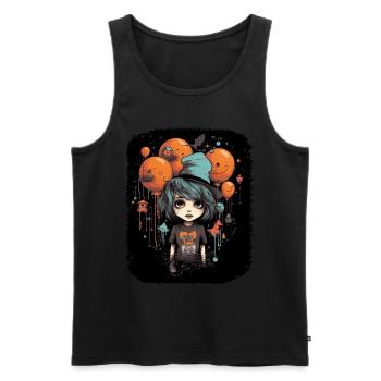 Imaginative boy with magic balloons - Men's Premium Organic Tank Top - black - Front - AI Model Male 178 light (178cm)
