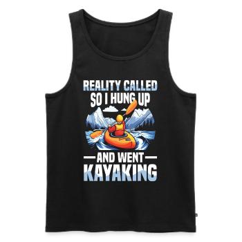 Reality Called So I Hung Up And Went Kayaking - Men's Premium Organic Tank Top - black - Front - Michal (187cm)