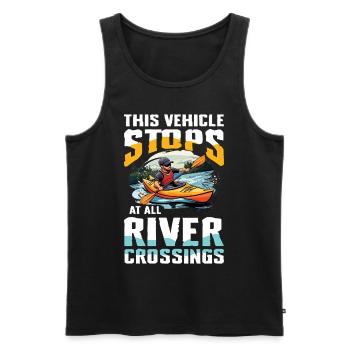 Dieses Fahrzeug Stoppt An Allen Flussübergängen - Männer Premium Bio Tank Top - Schwarz - Vorne - Michal (187cm)