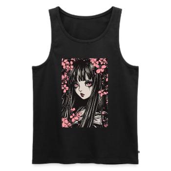 Horror Anime Manga Japan Japanese Creepy Kawaii - Men's Premium Organic Tank Top - black - Front - Michal (187cm)