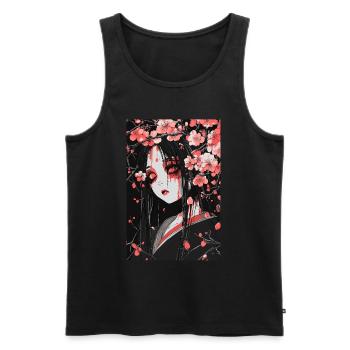 Horror Anime Manga Japan Japanese Creepy Kawaii - Men's Premium Organic Tank Top - black - Front - Michal (187cm)