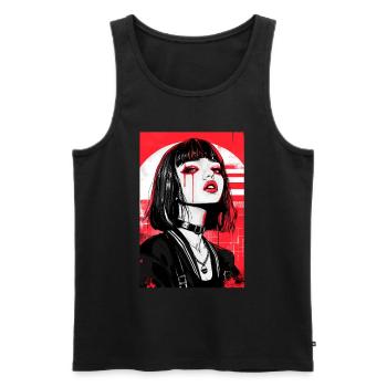 Horror Anime Manga Japan Japanese Creepy Kawaii - Men's Premium Organic Tank Top - black - Front - Michal (187cm)